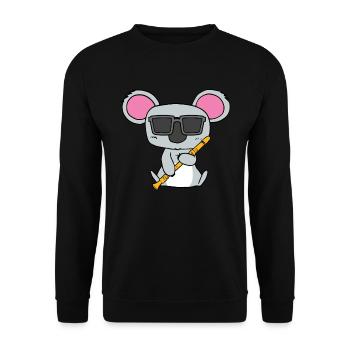 Koala Flûte à bec - Sweat-shirt Unisexe - noir - Devant - Alina (178cm) & Michal (187cm)