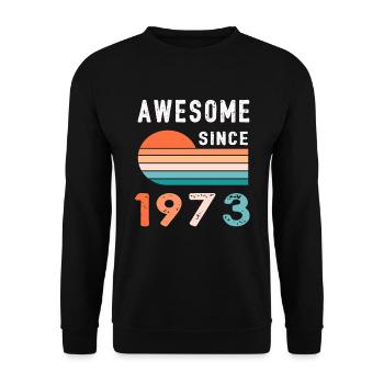 1973 Birthday Retro gift year of construction - Unisex Sweatshirt - black - Front - Alina (178cm) & Michal (187cm)