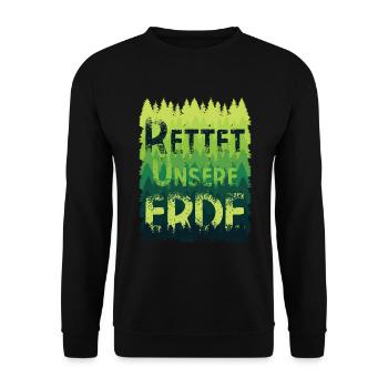 Rettet unsere Erde Regenwald Wald Natur - Unisex Pullover - Schwarz - Vorne - Alina (178cm) & Michal (187cm)