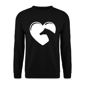 Équitation cheval silhouette dans les chevaux coeur - Sweat-shirt Unisexe - noir - Devant - Alina (178cm) & Michal (187cm)