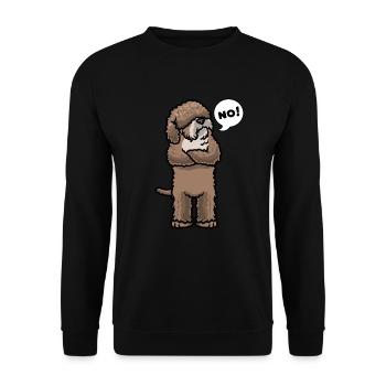 Spanischer Wasserhund Hund - Unisex Pullover - Schwarz - Vorne - Alina (178cm) & Michal (187cm)
