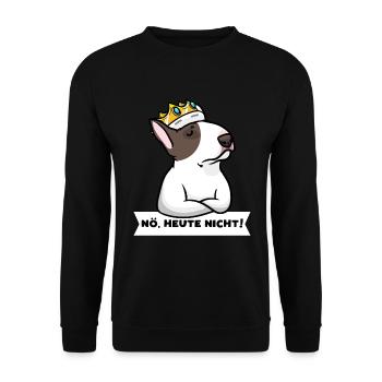 Sturer Miniatur Bullterrier Hund - Unisex Pullover - Schwarz - Vorne - Alina (178cm) & Michal (187cm)