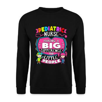 Pediatric Nurse - Unisex Sweatshirt - black - Front - Alina (178cm) & Michal (187cm)