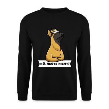 Sturer Malinois Hund Belgischer Schäferhund - Unisex Pullover - Schwarz - Vorne - Alina (178cm) & Michal (187cm)