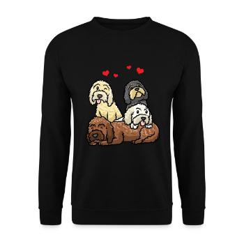 Cockapoo Hund Cockerpoo - Unisex Pullover - Schwarz - Vorne - Alina (178cm) & Michal (187cm)