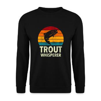 Regenbogenforelle Forelle Sport Fliegenfischen und Angeln - Unisex Pullover - Schwarz - Vorne - Alina (178cm) & Michal (187cm)