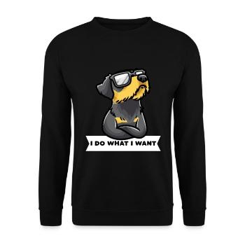 Stubborn German Hunting Terrier Dog Funny - Unisex Sweatshirt - black - Front - Alina (178cm) & Michal (187cm)