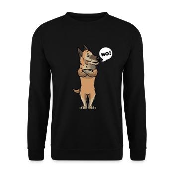 Stubborn Laekenois Dog Belgian Shepherd - Unisex Sweatshirt - black - Front - Alina (178cm) & Michal (187cm)
