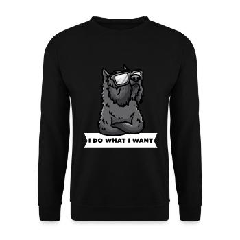 Sturer Bouvier des Flandres Hund Flandrischer - Sweat-shirt Unisexe - noir - Devant - Alina (178cm) & Michal (187cm)
