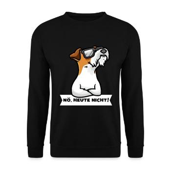 Sturer Foxterrier Drahthaar Hund lustig Hundefan - Unisex Pullover - Schwarz - Vorne - Alina (178cm) & Michal (187cm)
