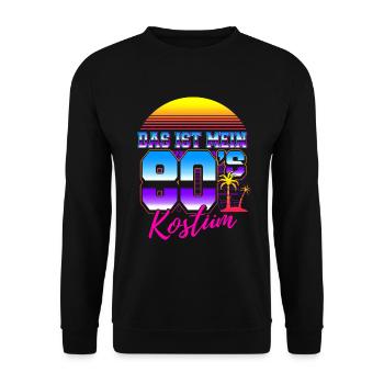 80er Jahre Kostüm Mottoparty 80s Kostüm - Unisex Pullover - Schwarz - Vorne - Alina (178cm) & Michal (187cm)