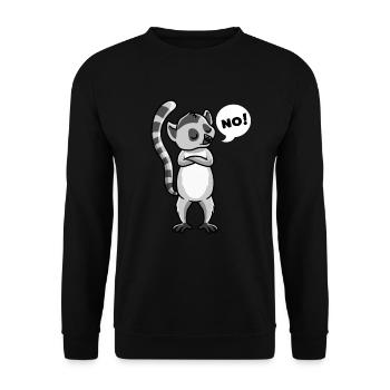 Katta Lemur Primat - Unisex Pullover - Schwarz - Vorne - Alina (178cm) & Michal (187cm)