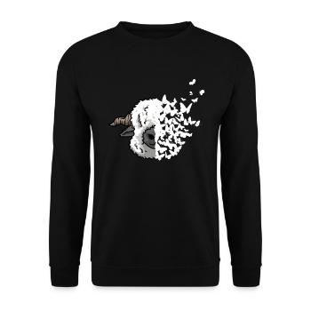 Valais Black-nosed Sheep Face Butterfly - Unisex Sweatshirt - black - Front - Alina (178cm) & Michal (187cm)