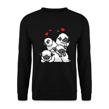 Valais Black-nosed Sheep Sheep With Heart Animal - Unisex Sweatshirt - black - Front - Alina (178cm) & Michal (187cm)