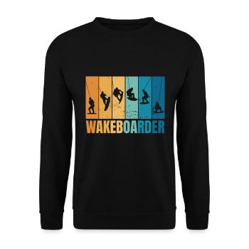 Wakeboarding Water Sports Wakeboarder Waterskiing - Unisex Sweatshirt - black - Front - Alina (178cm) & Michal (187cm)