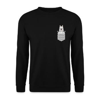 Berger Blanc Suisse Dog White Swiss - Unisex Sweatshirt - black - Front - Alina (178cm) & Michal (187cm)