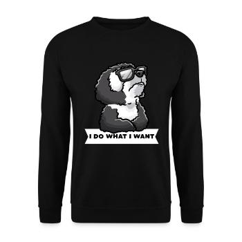 Stubborn Cão De Água Português Dog Portuguese - Unisex Sweatshirt - black - Front - Alina (178cm) & Michal (187cm)