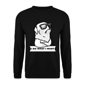 Chien de montagne pyrénéen têtu Grand Pyrénées - Sweat-shirt Unisexe - noir - Devant - Alina (178cm) & Michal (187cm)