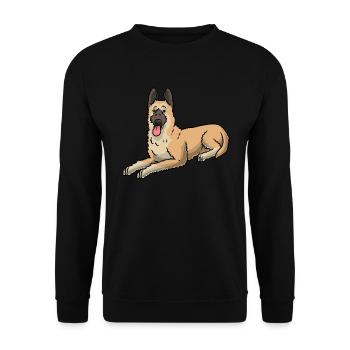 Laekenois Dog Belgian Shepherd - Unisex Sweatshirt - black - Front - Alina (178cm) & Michal (187cm)
