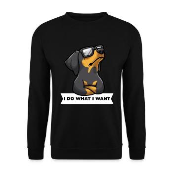 Sturer Brandlbracke Hund Vieräugl Kärntner Bracke - Unisex Pullover - Schwarz - Vorne - Alina (178cm) & Michal (187cm)