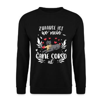Cane Corso Italiano - Unisex Pullover - Schwarz - Vorne - Alina (178cm) & Michal (187cm)