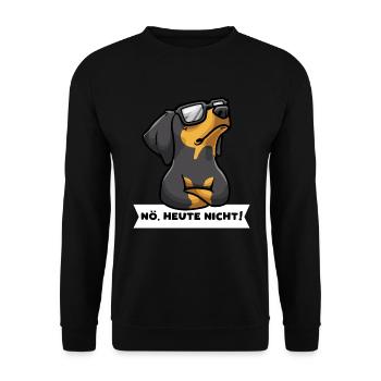Sturer Brandlbracke Hund Vieräugl Kärntner Bracke - Unisex Pullover - Schwarz - Vorne - Alina (178cm) & Michal (187cm)