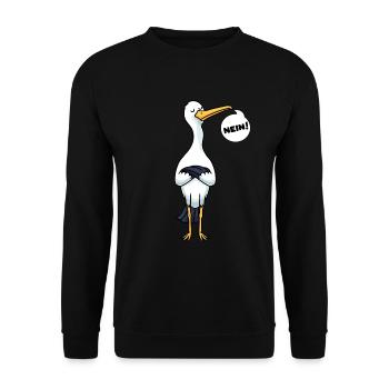Sturer Storch Weißstorch Vögel - Unisex Pullover - Schwarz - Vorne - Alina (178cm) & Michal (187cm)