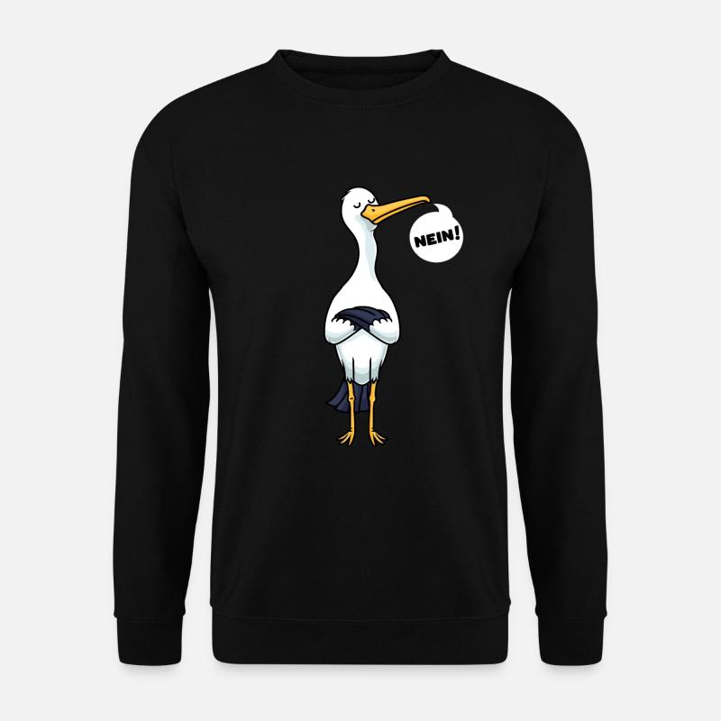 Sturer Storch Weißstorch Vögel - Unisex Pullover - Schwarz