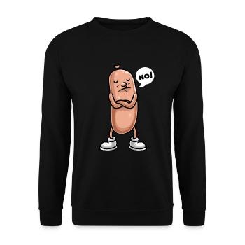 Lustig Wurst Beleidigte Leberwurst - Unisex Pullover - Schwarz - Vorne - Alina (178cm) & Michal (187cm)