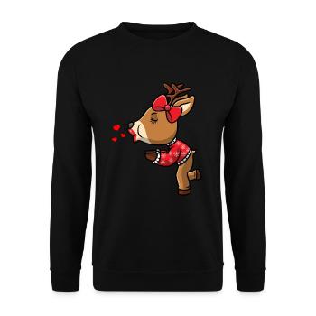 Rennes Noël Couple Noël Temps de Noël - Sweat-shirt Unisexe - noir - Devant - Alina (178cm) & Michal (187cm)