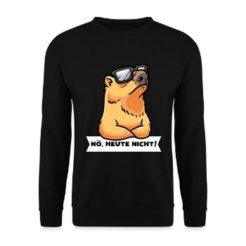 Capybara Wasserschwein Hartnäckig Capybara - Unisex Pullover - Schwarz - Vorne - Alina (178cm) & Michal (187cm)