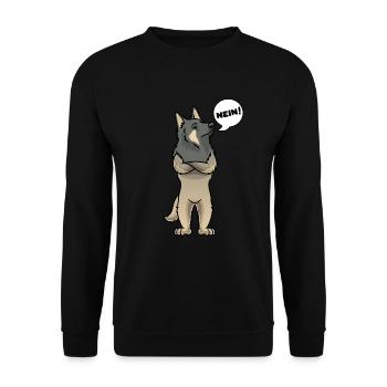 Sturer Tervueren Hund Belgischer Schäferhund - Unisex Pullover - Schwarz - Vorne - Alina (178cm) & Michal (187cm)