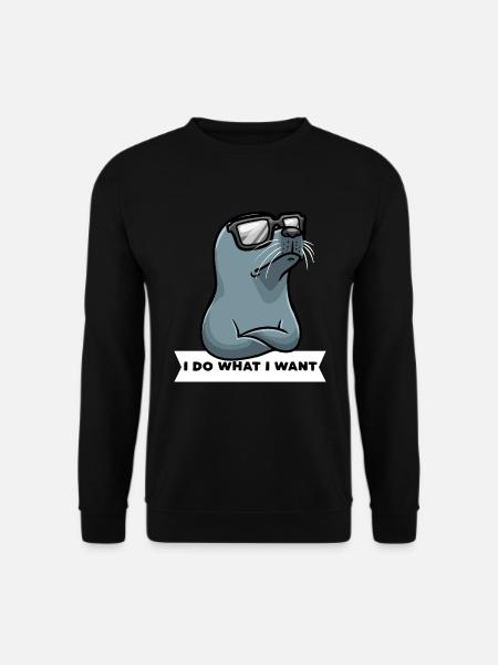 Sturer Seehund Hundsrobbe Robbe - Unisex Pullover - Schwarz