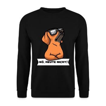 Rhodesian Ridgeback Hund - Unisex Pullover - Schwarz - Vorne - Alina (178cm) & Michal (187cm)