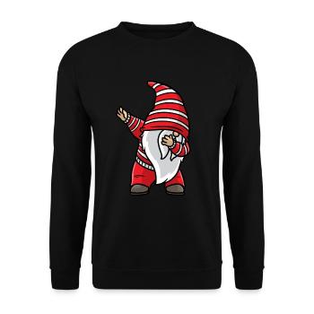 Christmas Dabbing Gnom Xmas Holiday Santa Gnom - Unisex Sweatshirt - black - Front - Alina (178cm) & Michal (187cm)