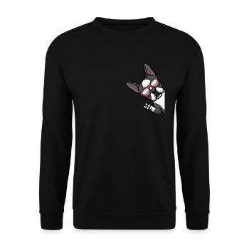 Chien Boston Terrier du côté du bouledogue de Boston - Sweat-shirt Unisexe - noir - Devant - Alina (178cm) & Michal (187cm)