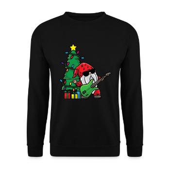 Guitare Gnome Christmas Tree Noël Guitariste - Sweat-shirt Unisexe - noir - Devant - Alina (178cm) & Michal (187cm)