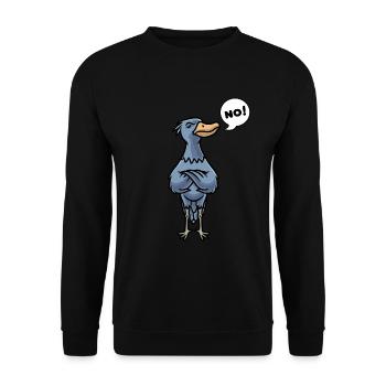 Oiseau à bec-en-sabot têtu Abu Markub - Sweat-shirt Unisexe - noir - Devant - Alina (178cm) & Michal (187cm)
