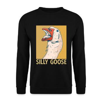 Silly Goose Alberne Gans Humour - Sweat-shirt Unisexe - noir - Devant - Alina (178cm) & Michal (187cm)