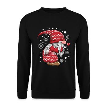 Weihnachten Wichtel Partnerlook - Unisex Pullover - Schwarz - Vorne - Alina (178cm) & Michal (187cm)