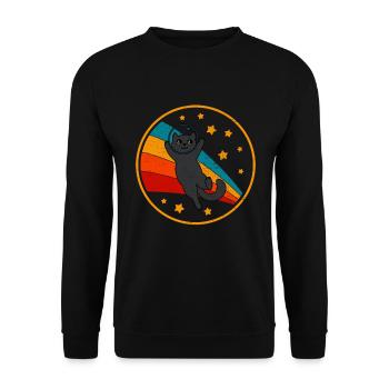 Bombay Cat Space Cat - Unisex Sweatshirt - black - Front - Alina (178cm) & Michal (187cm)