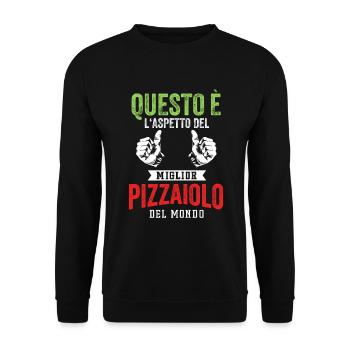 Pizzaiolo migliore del mondo regalo divertente - Unisex Pullover - Schwarz - Vorne - Alina (178cm) & Michal (187cm)