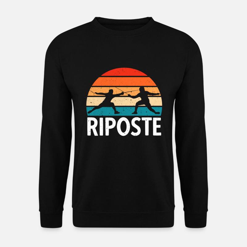 Riposte Fechten Fechter Schwertkampf Duell - Unisex Pullover - Schwarz