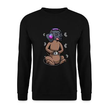 Bavarian Mountain Sweat Dog Jeu vidéo - Sweat-shirt Unisexe - noir - Devant - Alina (178cm) & Michal (187cm)