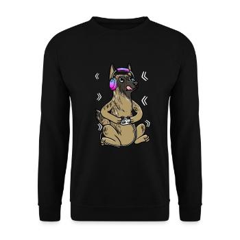 Hollandse Herdershond Dog Gamer Dutch - Unisex Sweatshirt - black - Front - Alina (178cm) & Michal (187cm)