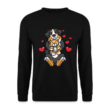 Bernese Mountain Dog Dürrbächler Dog Bernese - Unisex Sweatshirt - black - Front - Alina (178cm) & Michal (187cm)