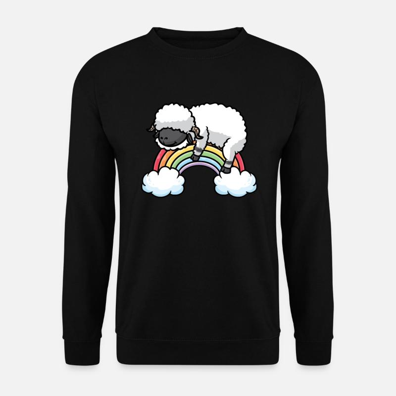Pyjama arc-en-ciel de mouton à nez noir du Valais - Sweat-shirt Unisexe - noir