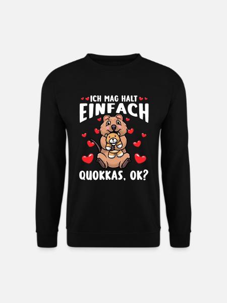 Quokka Kuscheltier Kawaii Herz Kurzschwanzkänguru - Unisex Pullover - Schwarz