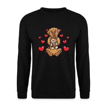 Bordeaux Dog Cuddly Toy Kawaii Dog Dogue De - Unisex Sweatshirt - black - Front - Alina (178cm) & Michal (187cm)
