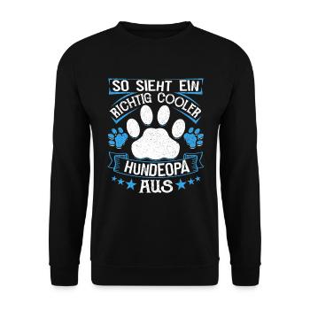 Hunde Opa Bester Hundeopa Enkelhund Großeltern - Unisex Pullover - Schwarz - Vorne - Alina (178cm) & Michal (187cm)